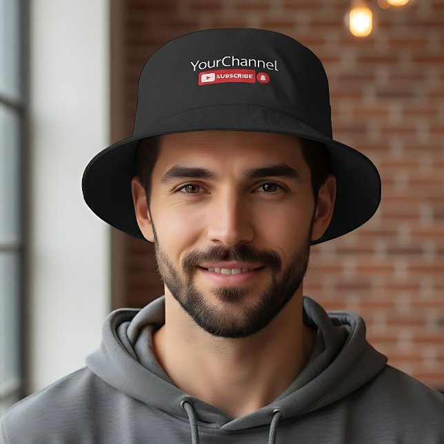 Subscribe Youtube Channel Name Custom Bucket Hat (Creator Uploaded)