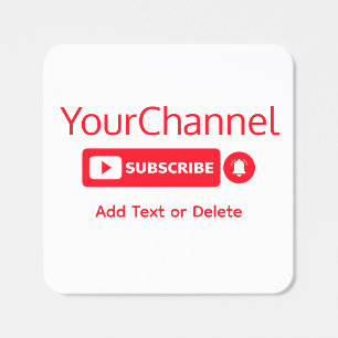 Subscribe Youtube Channel Name Custom  Square Sticker
