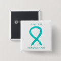 Substance Abuse Awareness Custom Teal Ribbon Pin | Zazzle