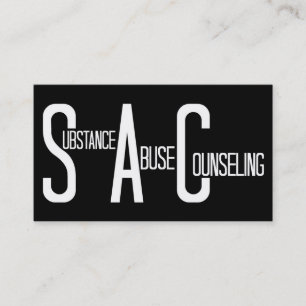 Substance Abuse Counseling Word Business Card