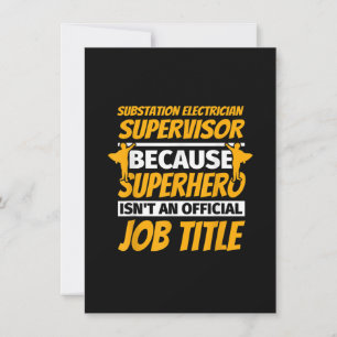 Substation Electrician Supervisor Funny Humor Gift Note Card