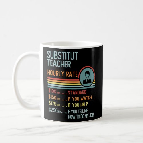Substitut Teacher Hourly Rate  Retro Job Ti Coffee Mug