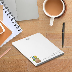Substitute School Teacher Pencils Flowers Notepad
