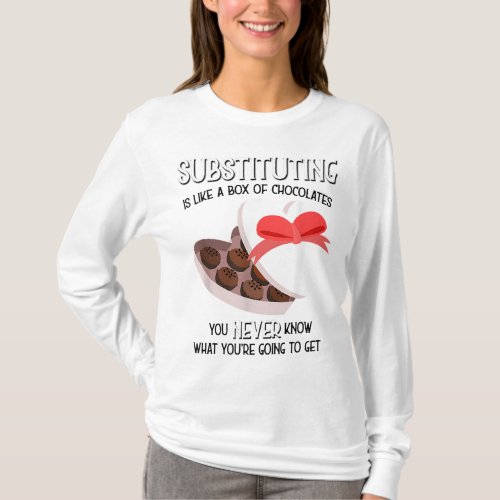 Substitute School Teacher T shirt Valentine s Day 