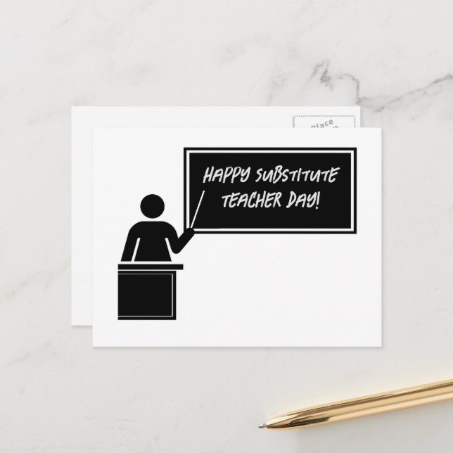 Substitute Teacher Appreciation Day Postcard (Front/Back In Situ)