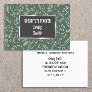Substitute Teacher Business Card