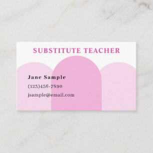 Substitute Teacher Business Card