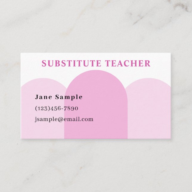 Substitute Teacher Business Card (Front)