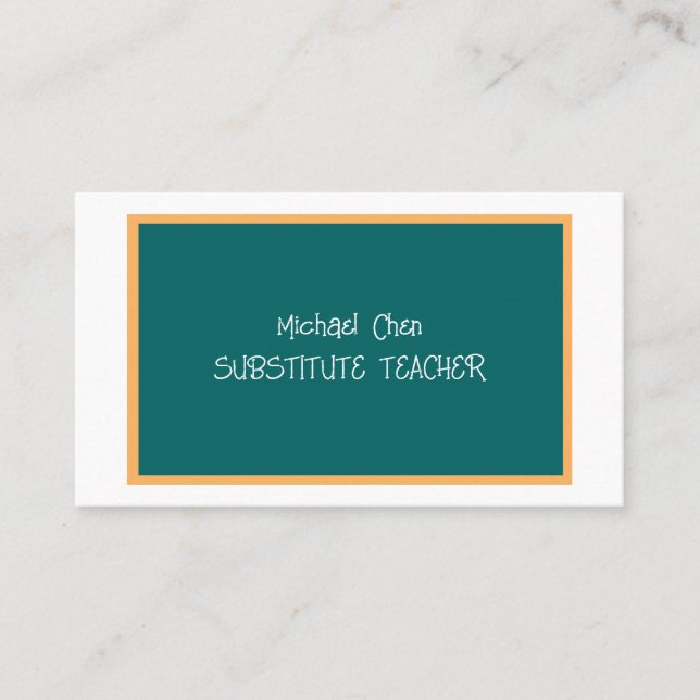 Substitute Teacher Business Card (Front)