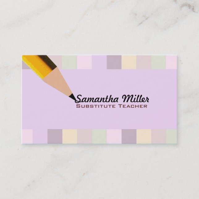 Substitute Teacher Business Cards (Front)