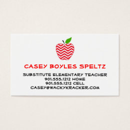 substitute teacher business card template