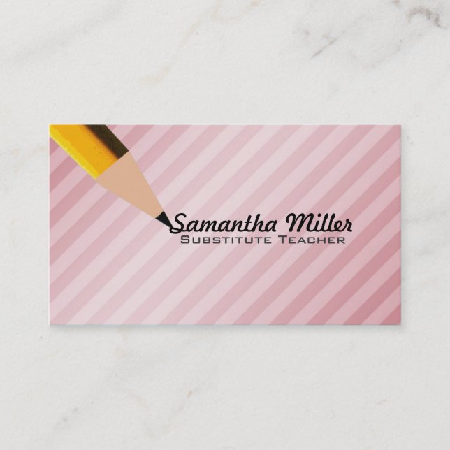 Substitute Teacher Business Cards (Front)