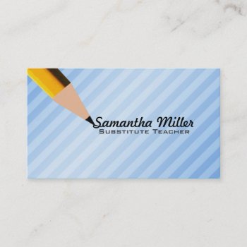 Substitute Teacher Business Cards by MsRenny at Zazzle