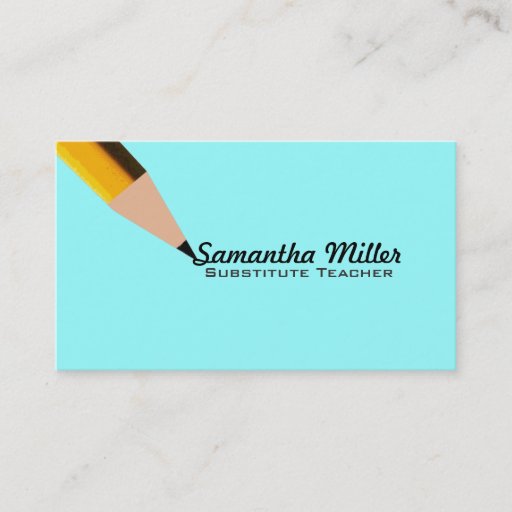Customizable Substitute Teacher Business Cards