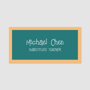 Substitute Teacher Chalkboard Name Tag
