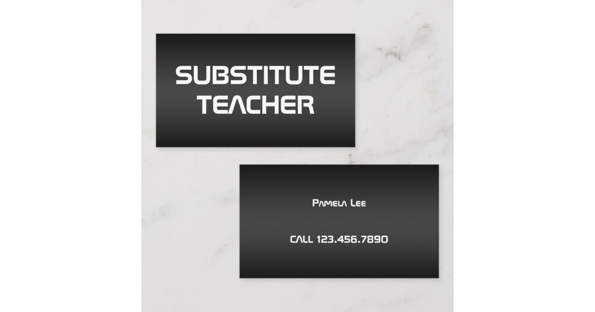 Substitute Teacher On Call Business Card | Zazzle