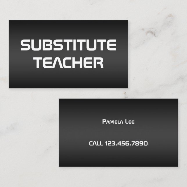 Substitute Teacher On Call Business Card (Front/Back)