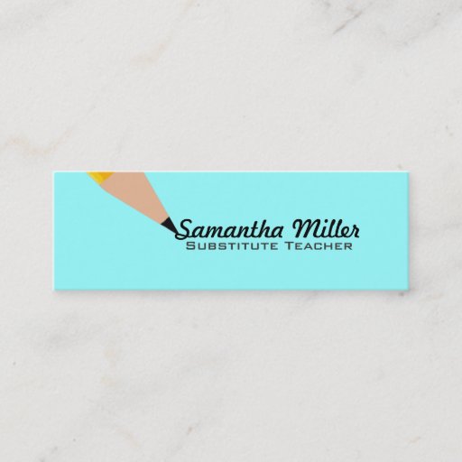 Customizable Substitute Teacher Skinny Business Cards