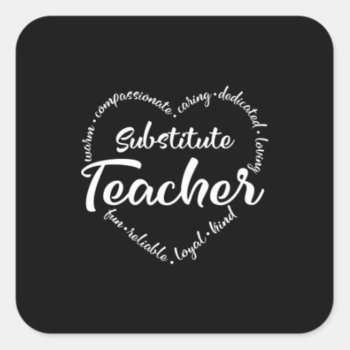 Substitute teacher sub teacher subway square sticker