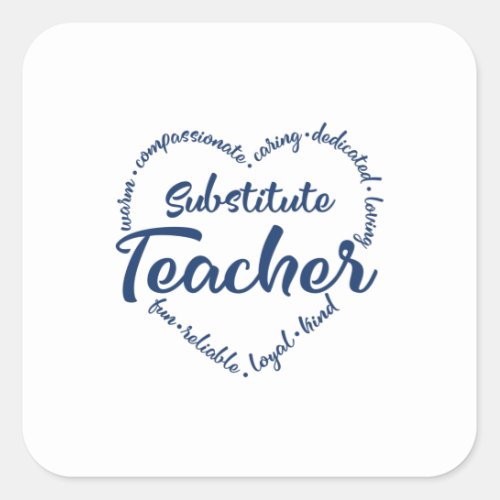 Substitute teacher sub teacher subway square sticker