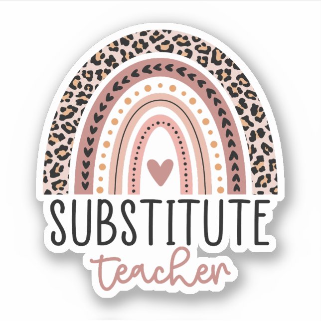 Substitute Teacher, Teacher Appreciation Gift Sticker (Front)