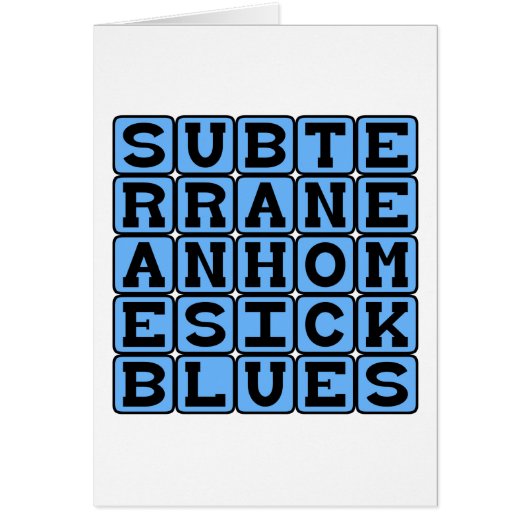 Subterranean Homesick Blues Cards (Front)