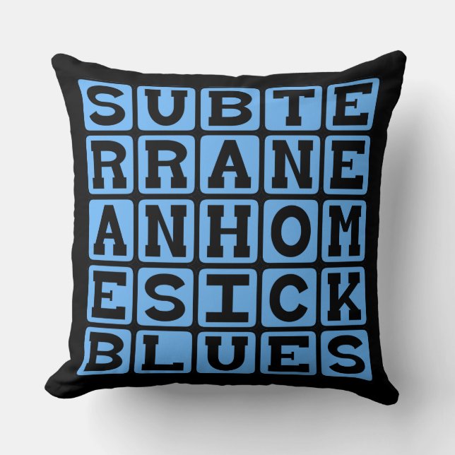 Subterranean Homesick Blues Throw Pillow (Front)