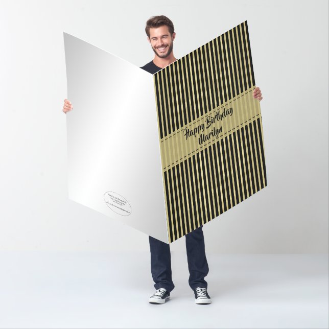 Subtle Age - Simple Stripes Pattern Black/Gold BD  Card (In Situ)