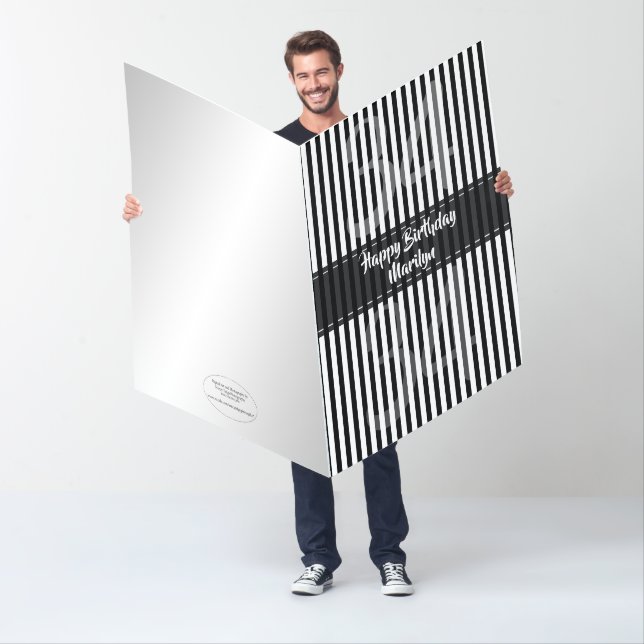 Subtle Age - Simple Stripes Pattern Black/White Card (In Situ)