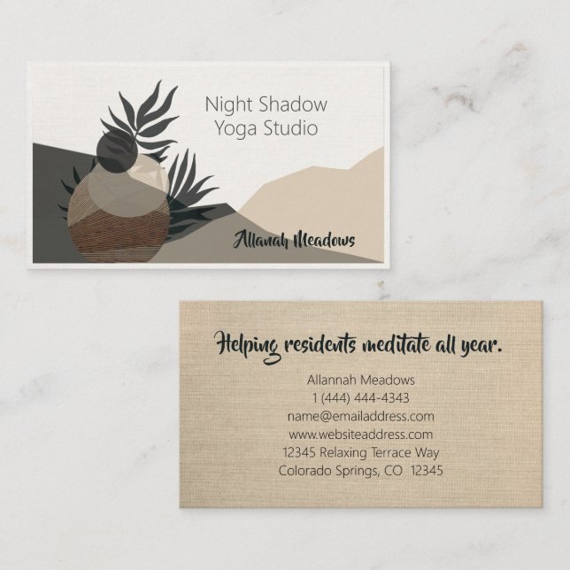 Subtle and Peaceful Yoga Teacher Business Card (Front/Back)