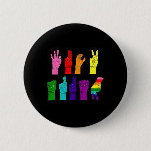 Subtle Anti-trump Asl Sign Language Lgbtq+ Resist Button