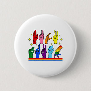 Subtle Anti-trump Asl Sign Language Lgbtq+ Resist  Button