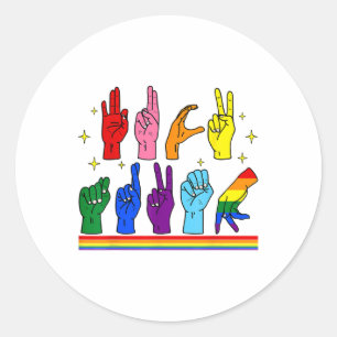 Subtle Anti-trump Asl Sign Language Lgbtq+ Resist Classic Round Sticker