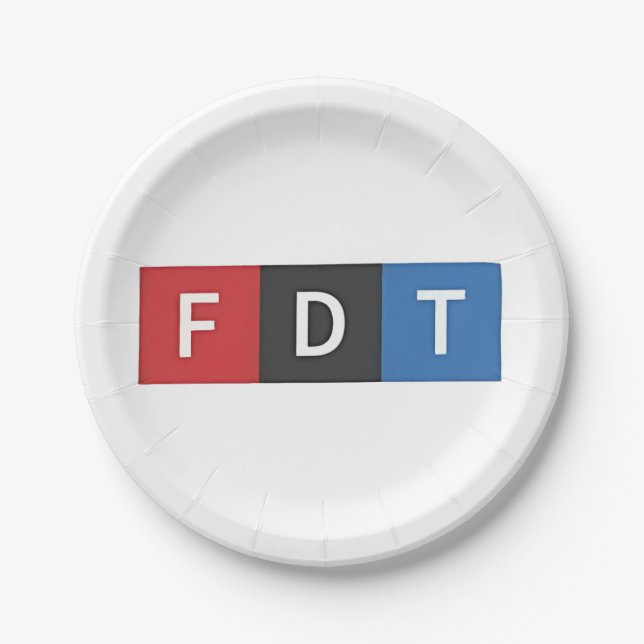 Subtle Anti-Trump FDT Anti-Maga Democrats Paper Plates (Front)