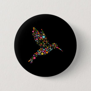 Subtle Anti Trump Floral Hummingbird Hidden Messag Button