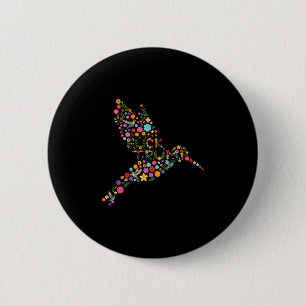 Subtle Anti Trump Floral Hummingbird Hidden Messag Button