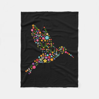 Subtle Anti Trump Floral Hummingbird Hidden Messag Fleece Blanket