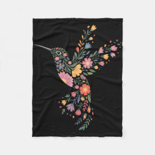 Subtle Anti Trump Floral Hummingbird Hidden Messag Fleece Blanket