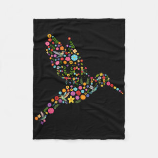 Subtle Anti Trump Floral Hummingbird Hidden Messag Fleece Blanket