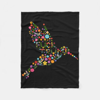 Subtle Anti Trump Floral Hummingbird Hidden Messag Fleece Blanket