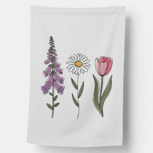 Subtle Anti-Trump - Foxglove Daisy Tulip III House Flag