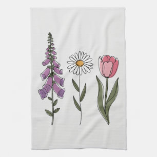 Subtle Anti-Trump - Foxglove Daisy Tulip III Kitchen Towel
