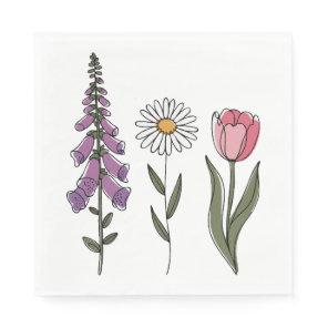 Subtle Anti-Trump - Foxglove Daisy Tulip III Napkins