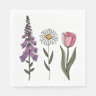 Subtle Anti-Trump - Foxglove Daisy Tulip III Napkins