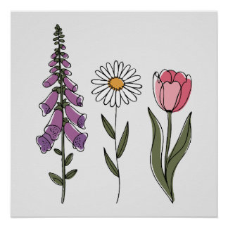 Subtle Anti-Trump - Foxglove Daisy Tulip III Poster