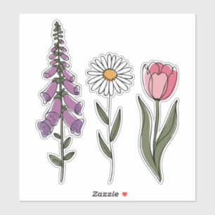 Subtle Anti-Trump - Foxglove Daisy Tulip III Sticker