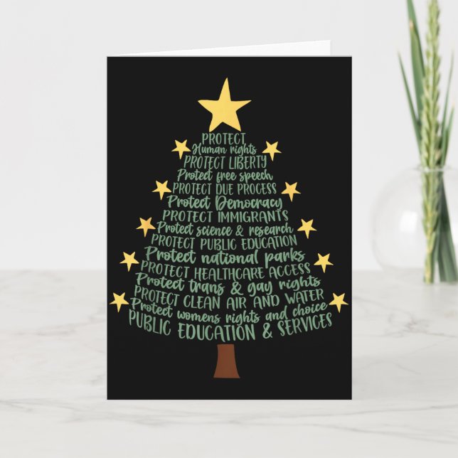 Subtle Anti Trump Funny Christmas Tree  Card (Front)