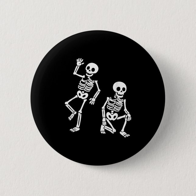 Subtle Anti Trump Hidden Message Dancing Skeleton  Button (Front)