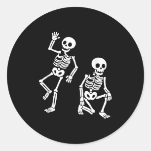 Subtle Anti Trump Hidden Message Dancing Skeleton Classic Round Sticker