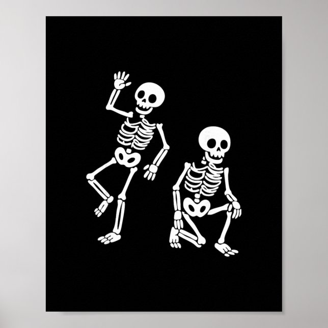 Subtle Anti Trump Hidden Message Dancing Skeleton  Poster (Front)
